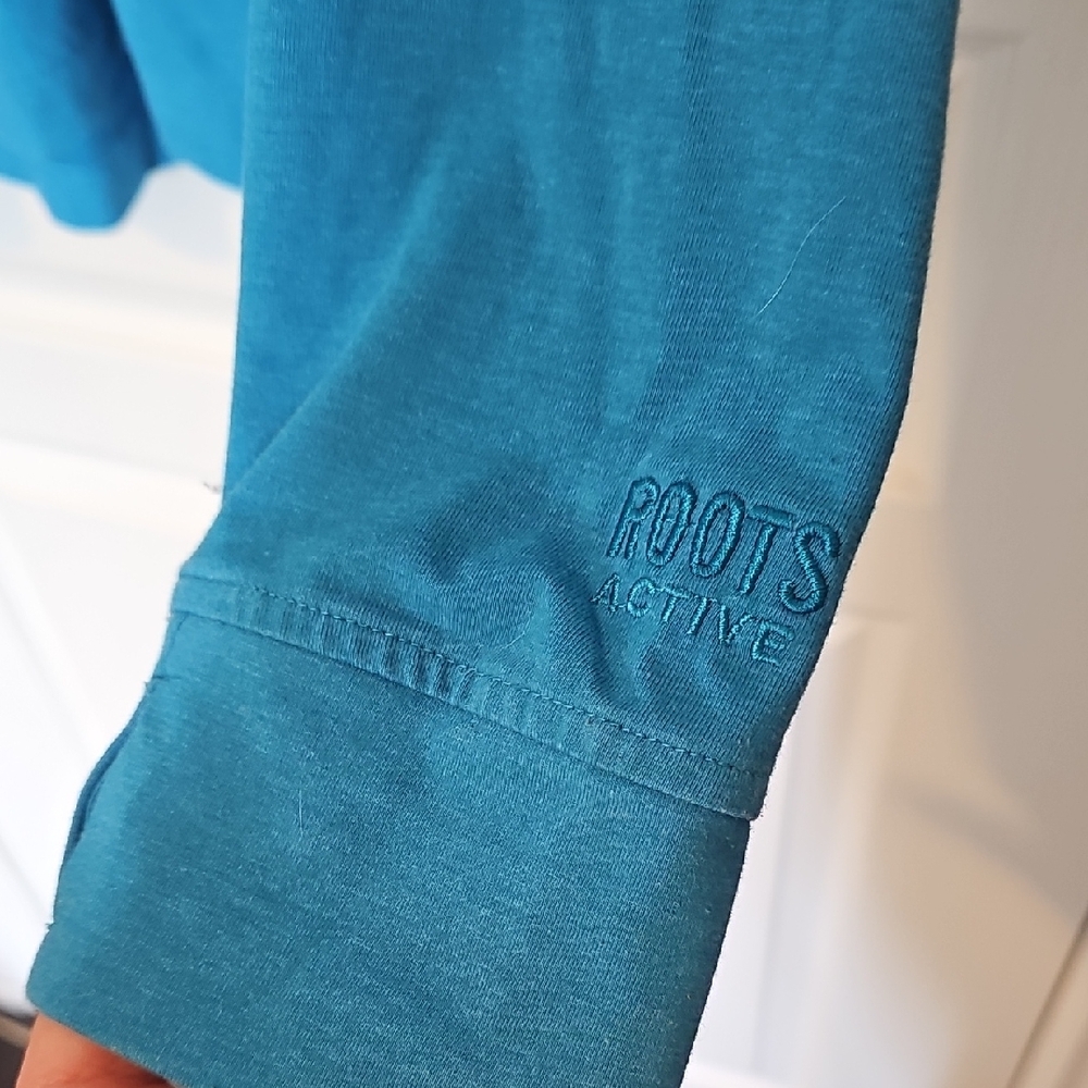 Roots Teal Zip-Up Women's Sweater - Picture 4 of 4